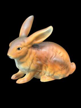 Vintage 1960's Lefton Hand Painted Ceramic Bunny Rabbit Figurine 5.5"